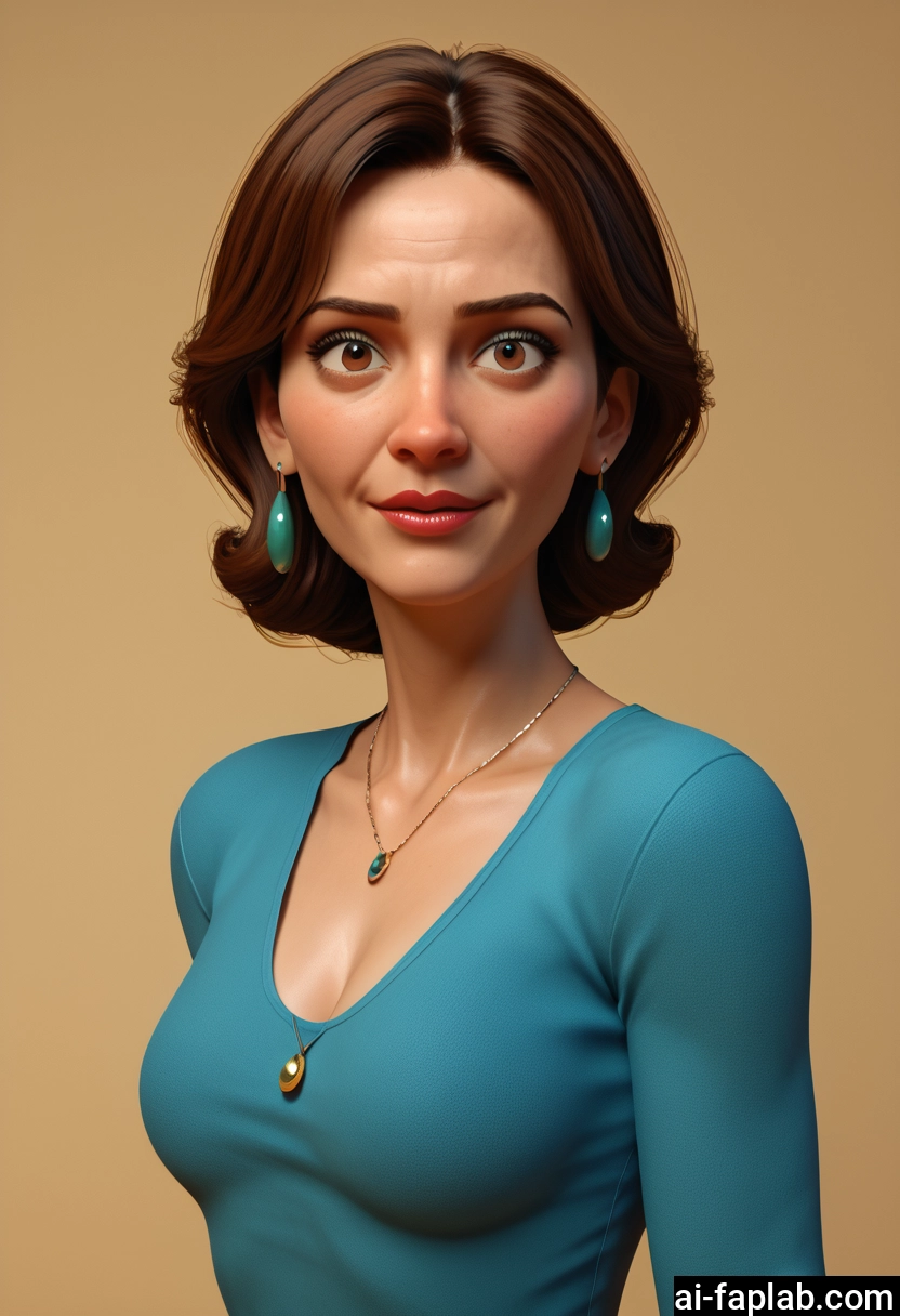 1girl, solo, jewelry, earrings, brown hair, breasts