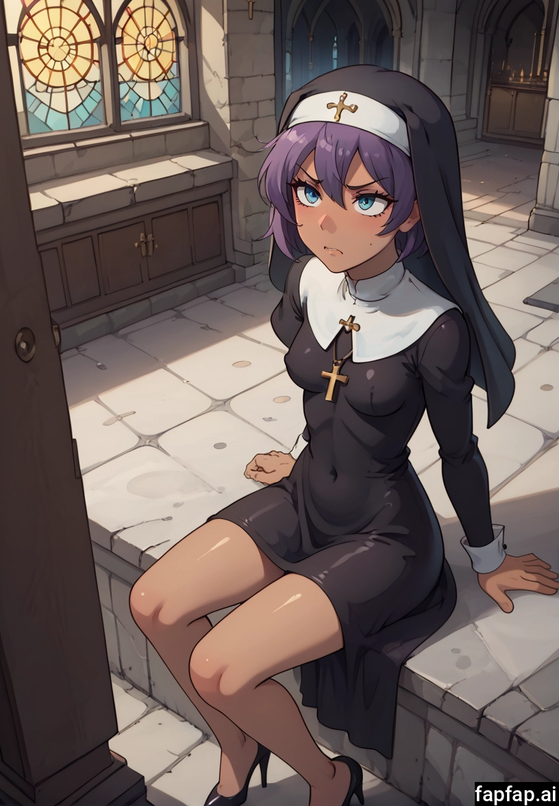 1girl, nun, breasts, solo, high heels, church · Yamete.gg