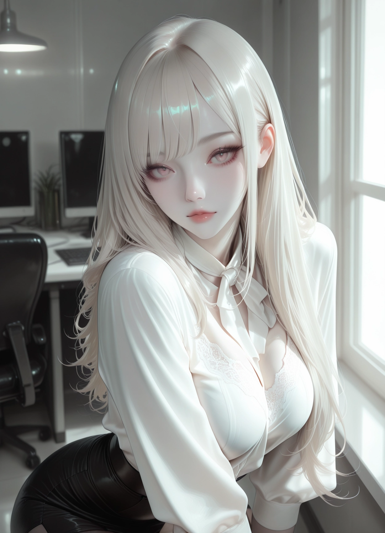 1girl, solo, long hair, breasts, looking at viewer, indoors · Yamete.gg