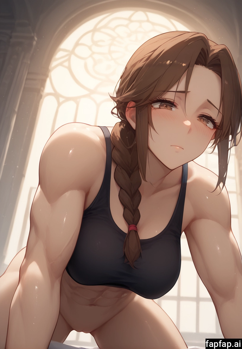 1girl, breasts, solo, braid, brown hair, brown eyes