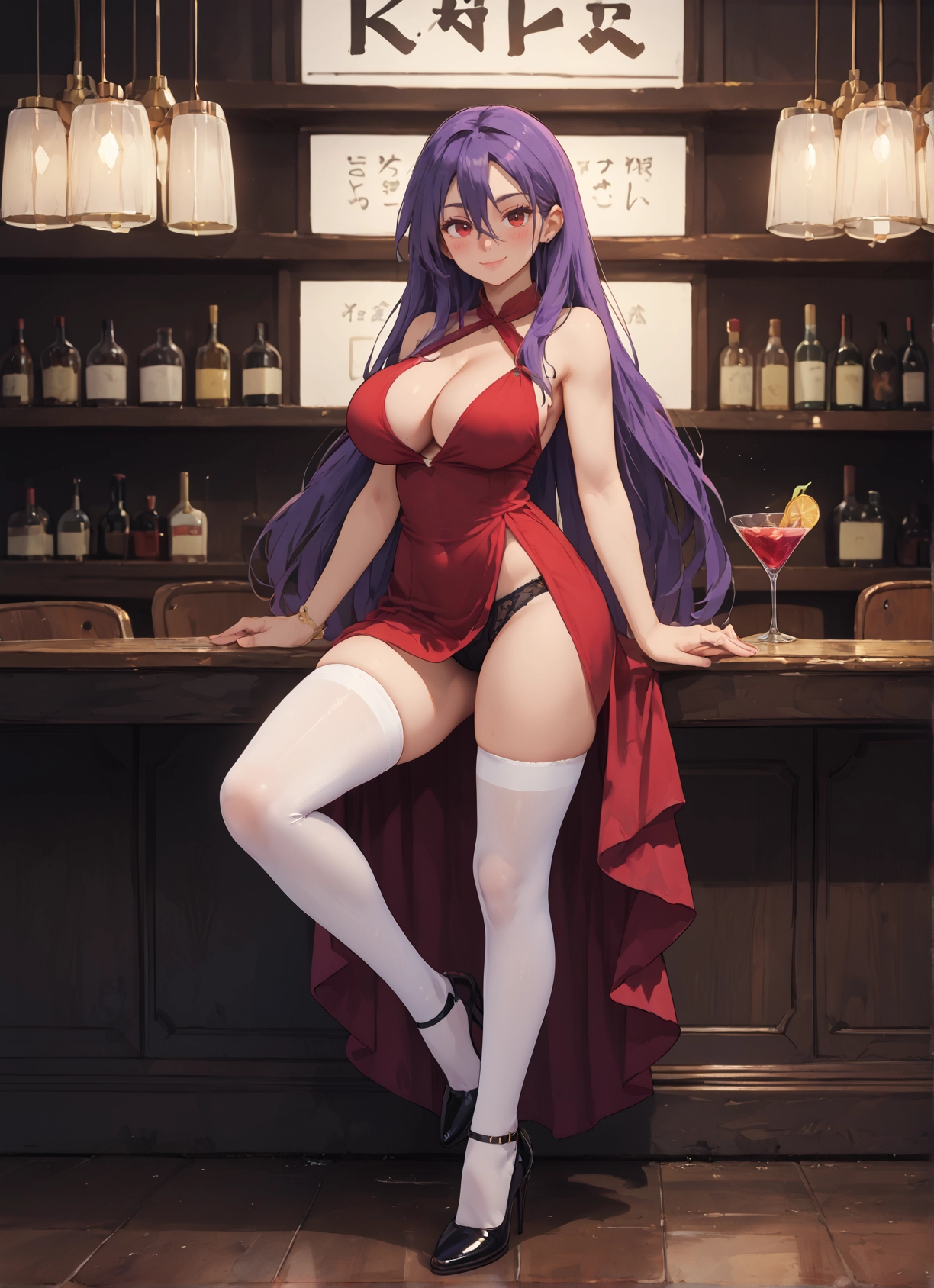 breasts, 1girl, thighhighs, underwear, panties, dress · Yamete.gg