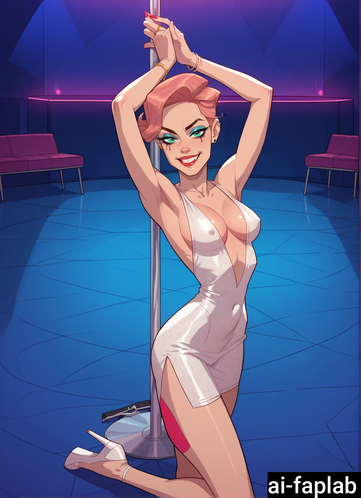 1girl, breasts, solo, dress, jewelry, high heels · Yamete.gg