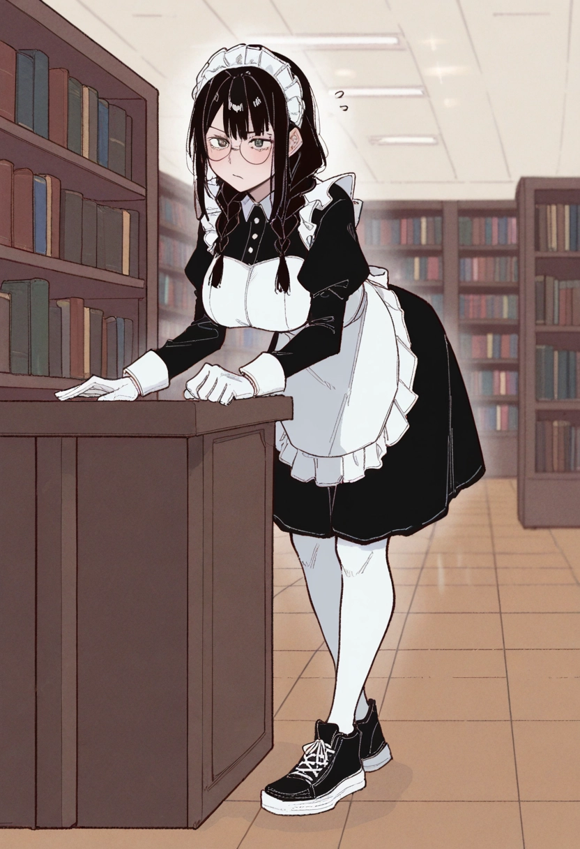1girl, maid, braid, maid headdress, solo, gloves · Yamete.gg
