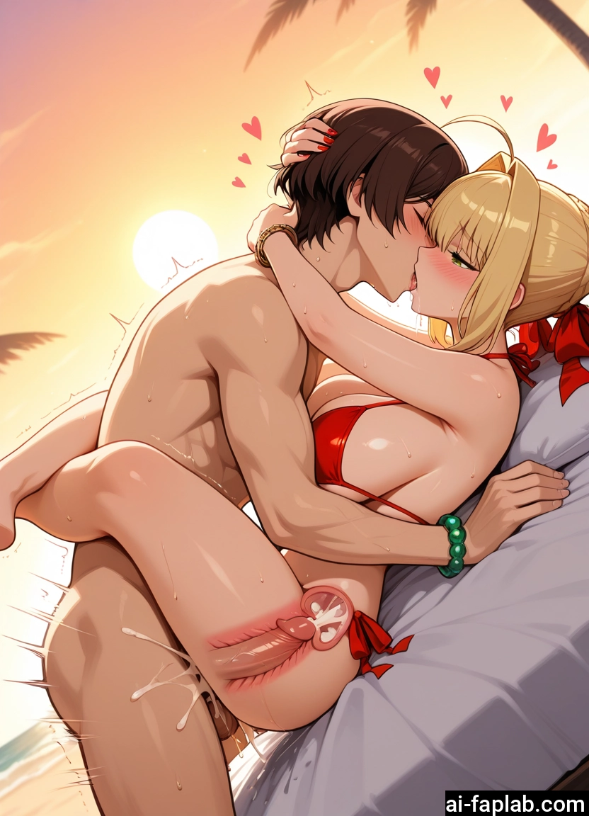 1girl, 1boy, swimsuit, breasts, bikini, hetero · Yamete.gg
