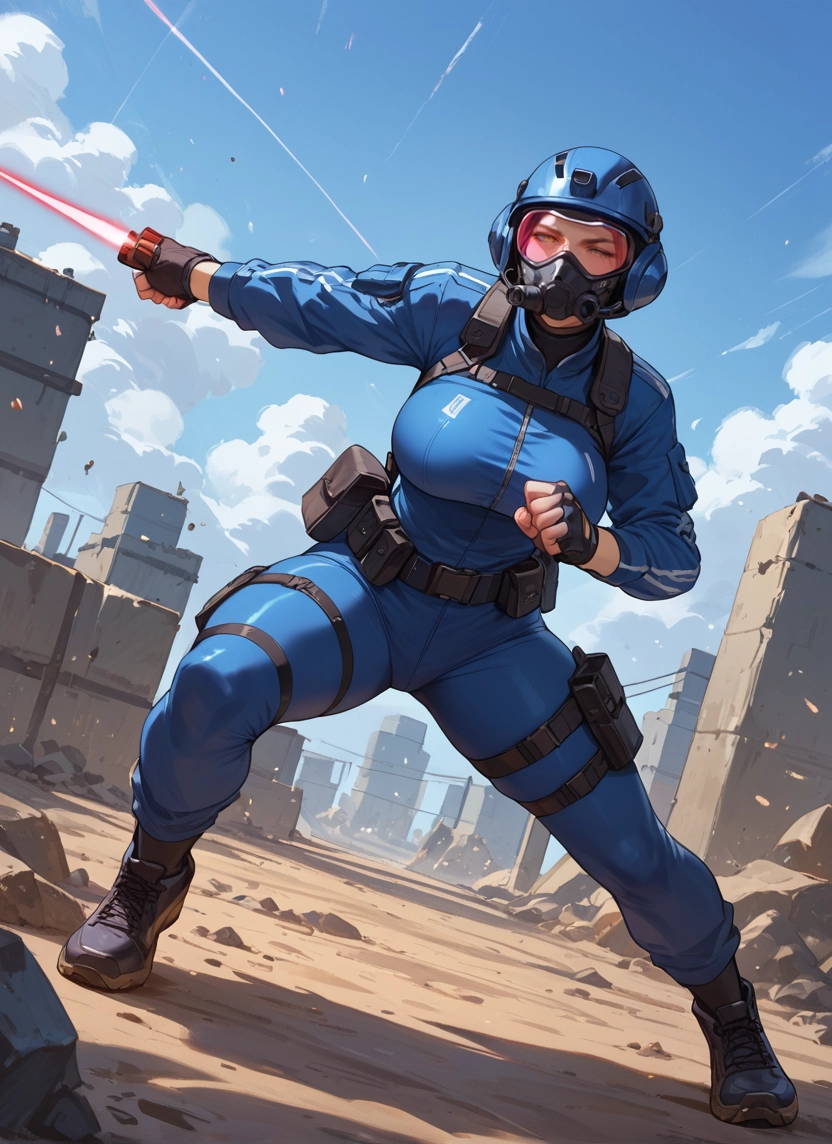 1girl, gloves, breasts, solo, fingerless gloves, energy sword