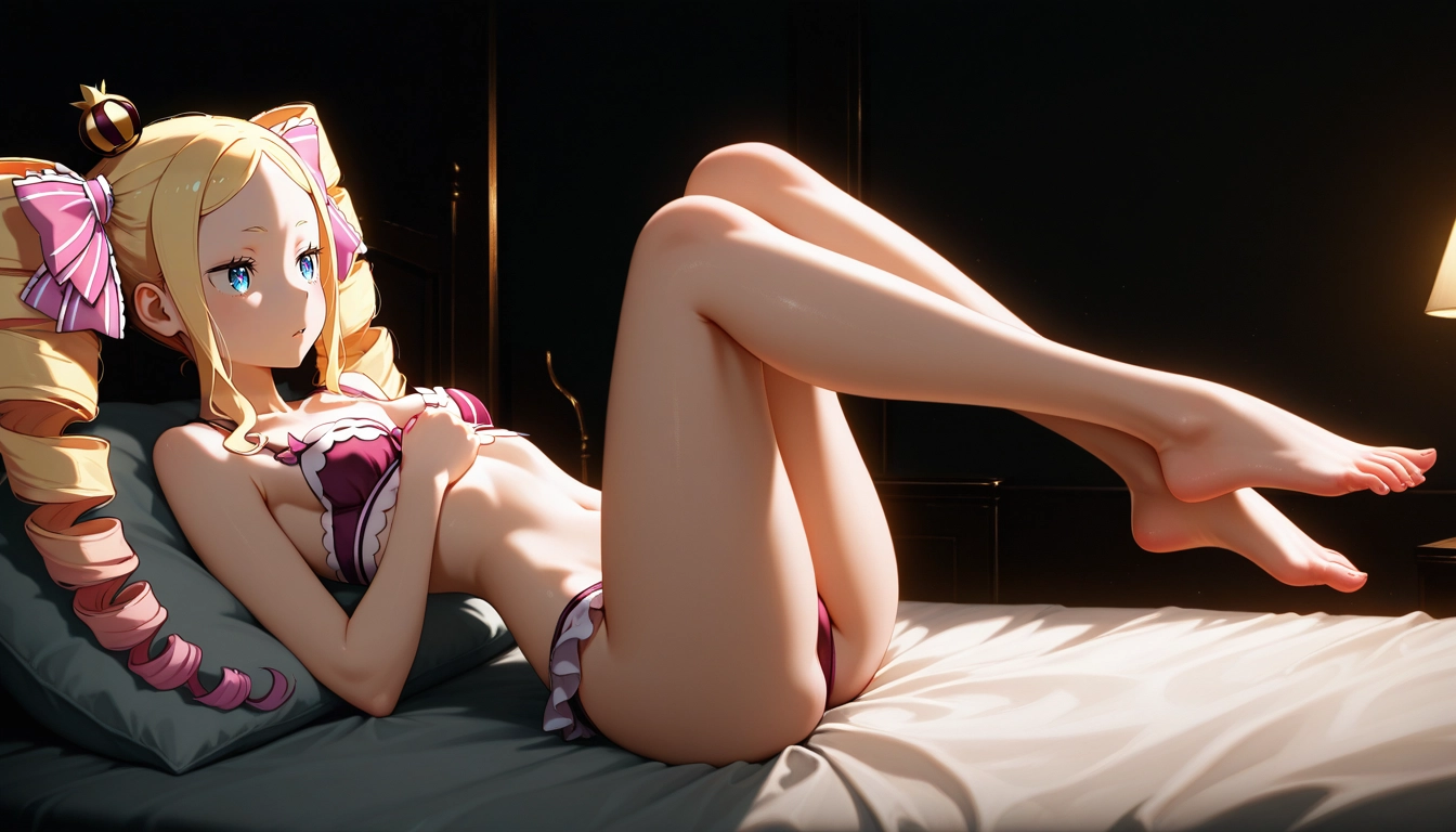 1girl, drill hair, mini crown, blonde hair, solo, twin drills · Yamete.gg