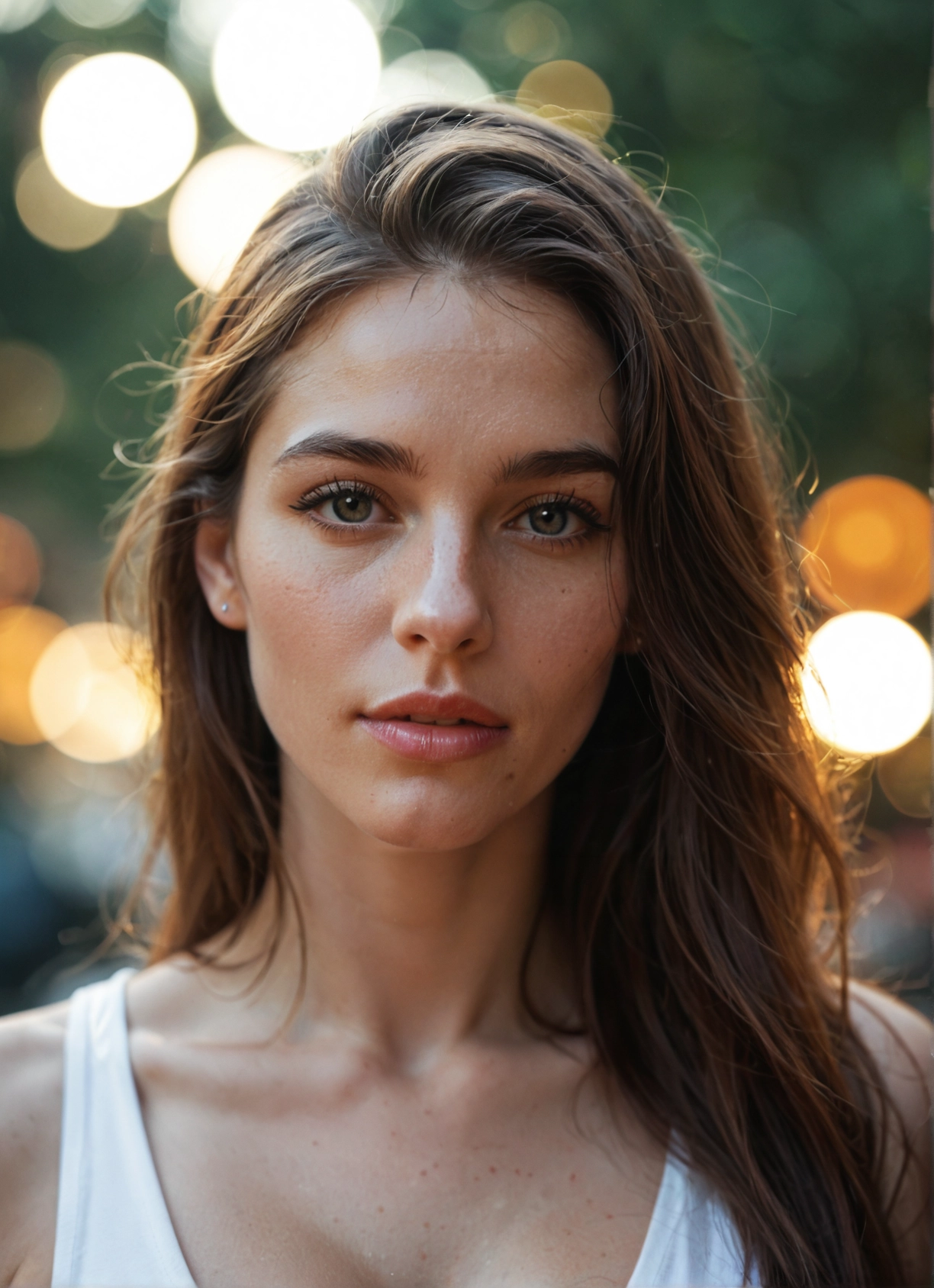 1girl, solo, long hair, looking at viewer, jewelry, freckles · Yamete.gg