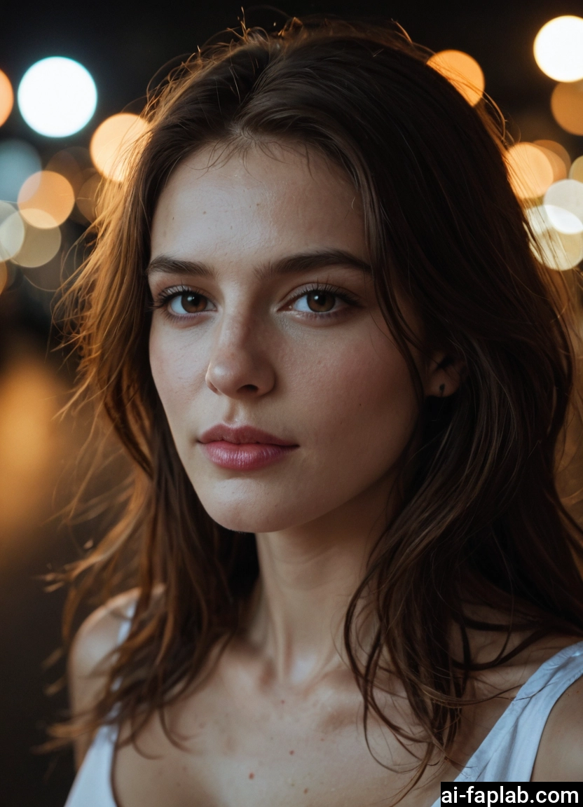 1girl, solo, brown eyes, brown hair, looking at viewer, lips · Yamete.gg