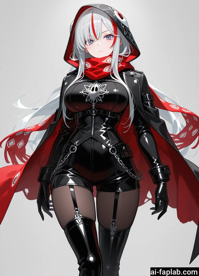 1girl, breasts, solo, thighhighs, multicolored hair, long hair