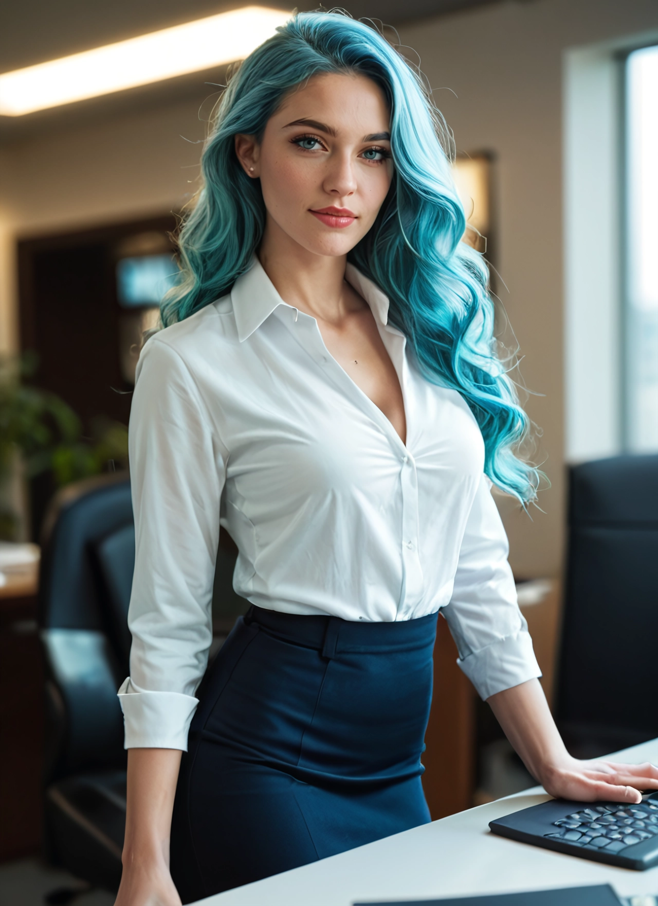 1girl, solo, shirt, mole, skirt, long hair · Yamete.gg