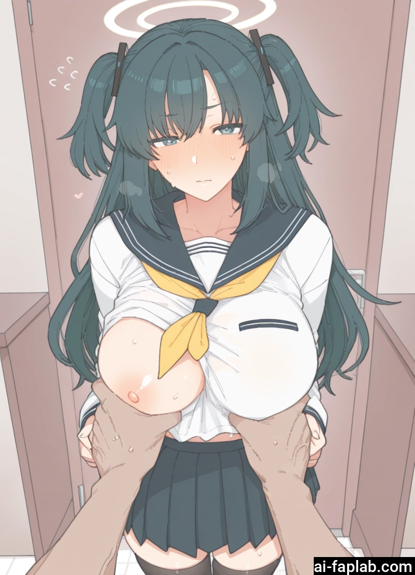 1girl, breasts, nipples, skirt, school uniform, blush · Yamete.gg