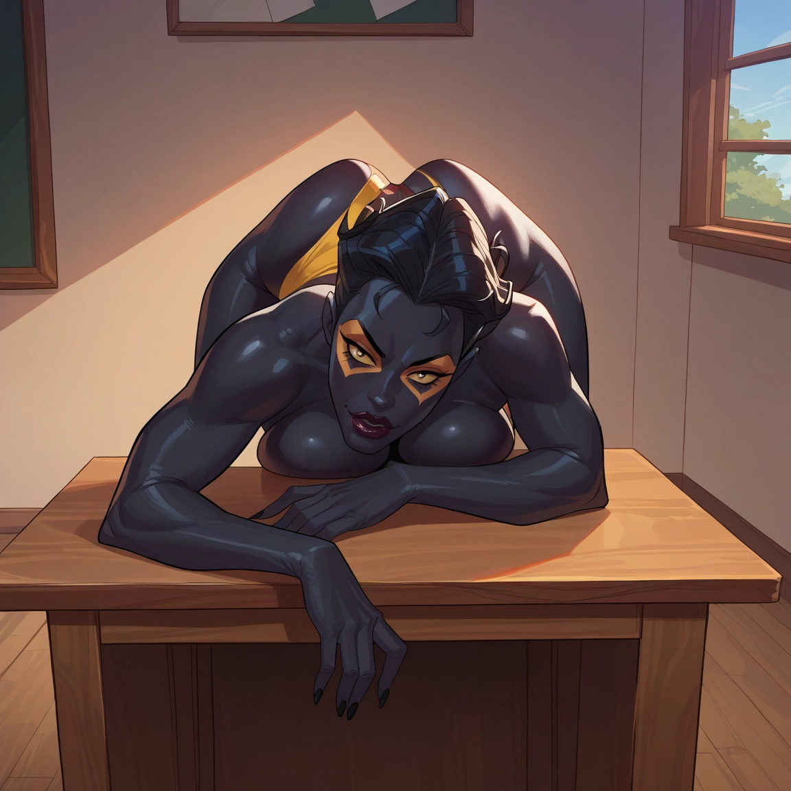1girl, breasts, solo, muscular, colored skin, muscular female · Yamete.gg