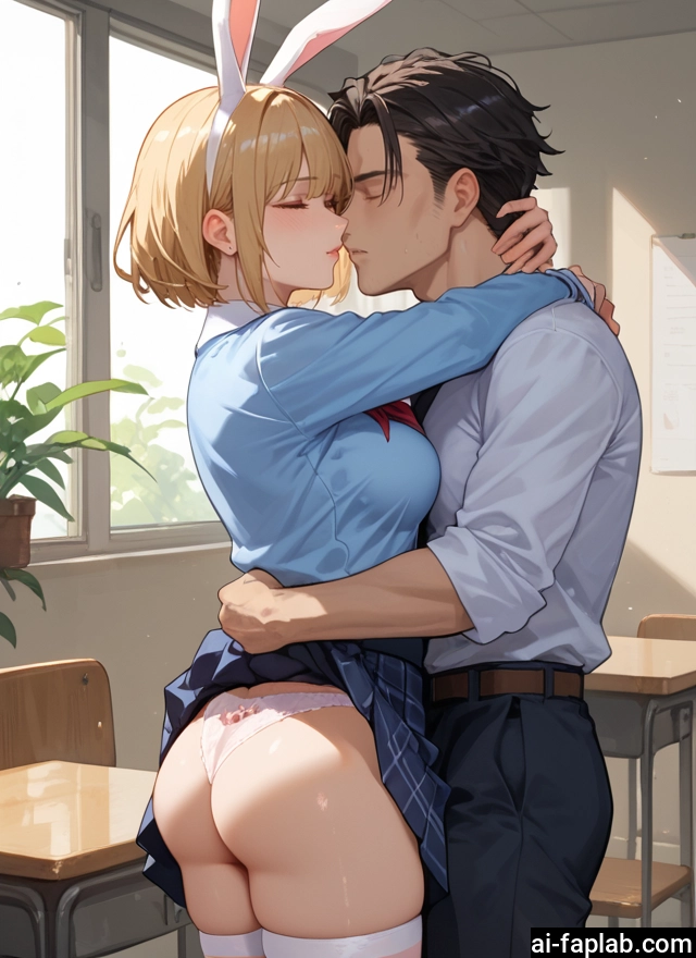 1girl, 1boy, underwear, panties, animal ears, skirt · Yamete.gg
