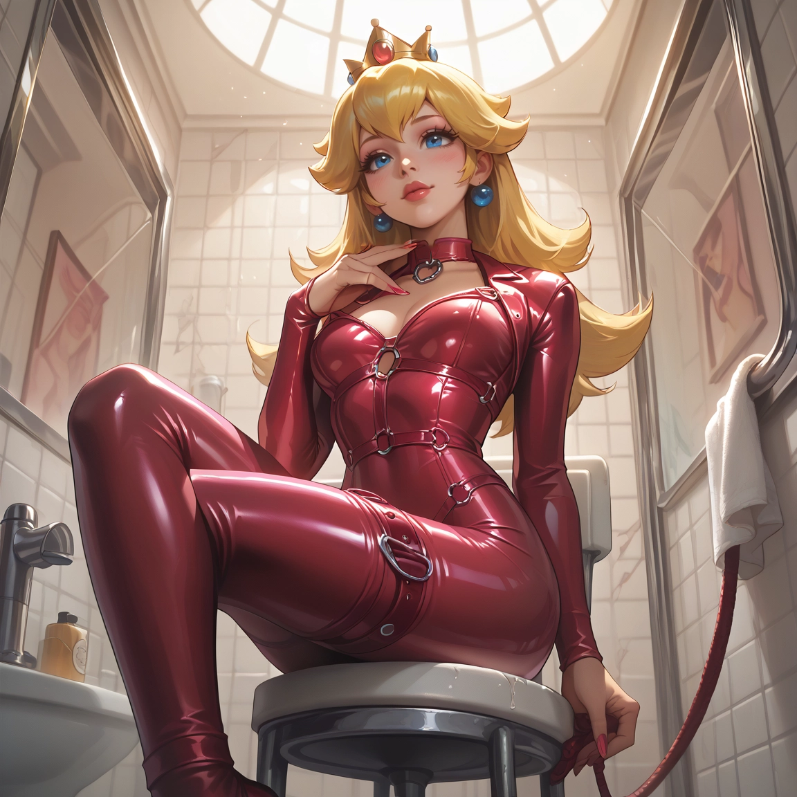 1girl, blonde hair, blue eyes, solo, jewelry, crown · Yamete.gg