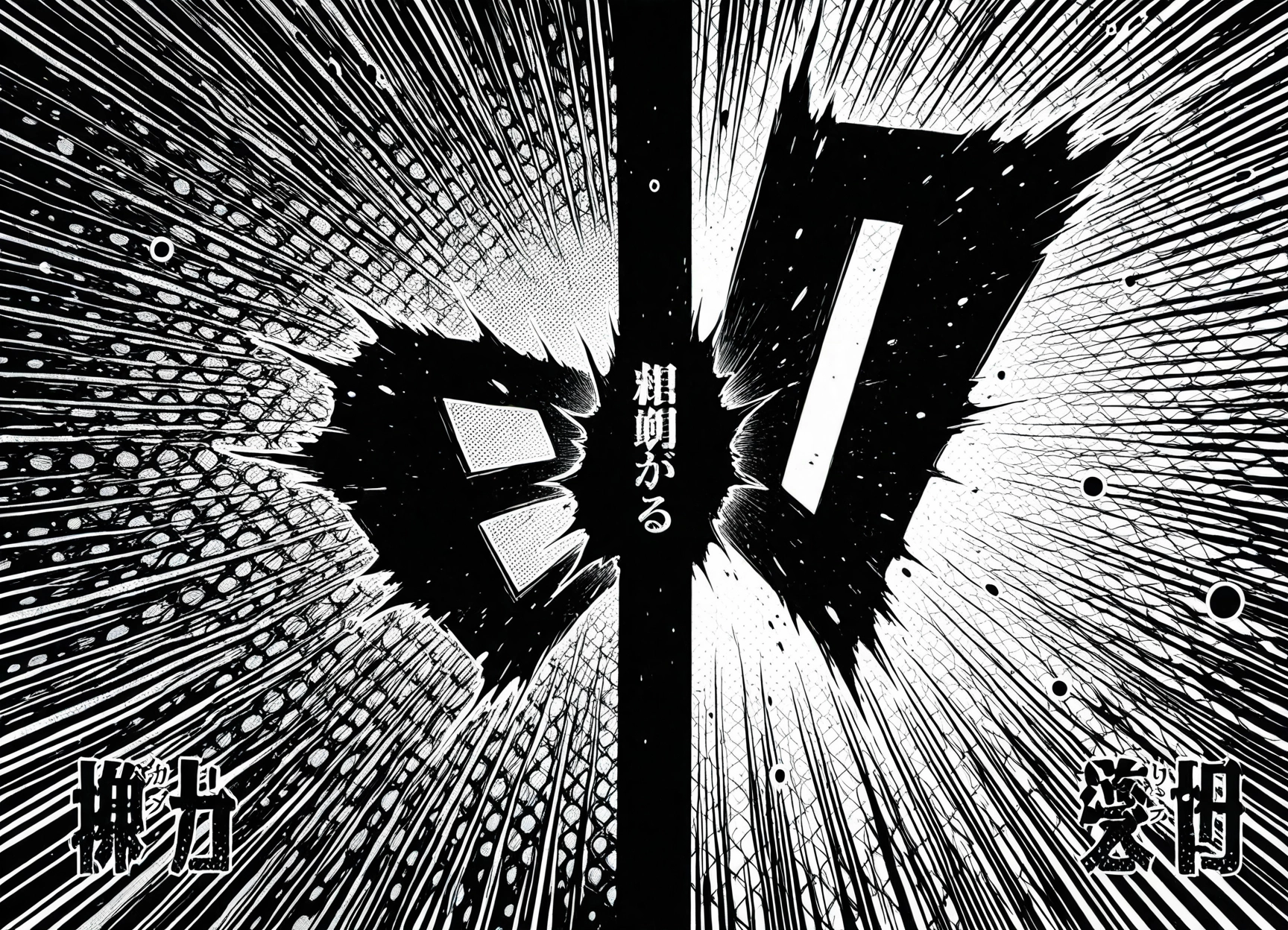 monochrome, greyscale, comic, emphasis lines, no humans · Yamete.gg