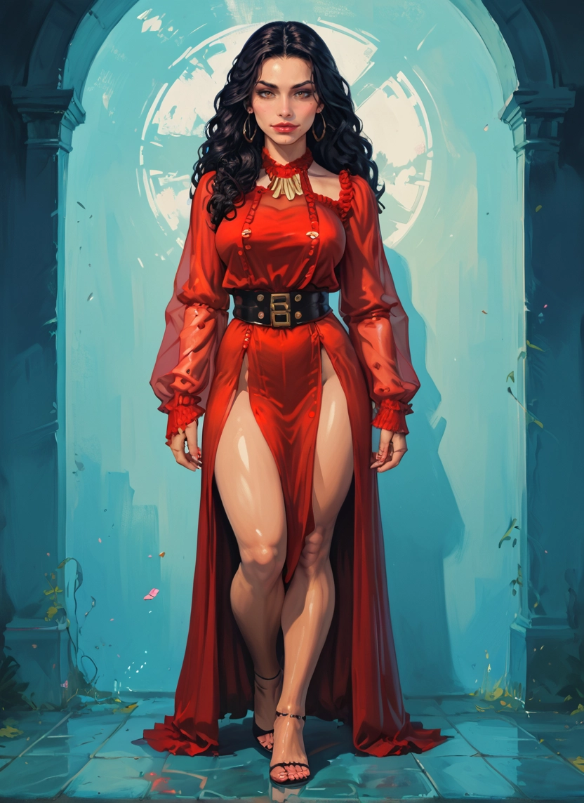 1girl, solo, jewelry, earrings, dress, long hair · Yamete.gg