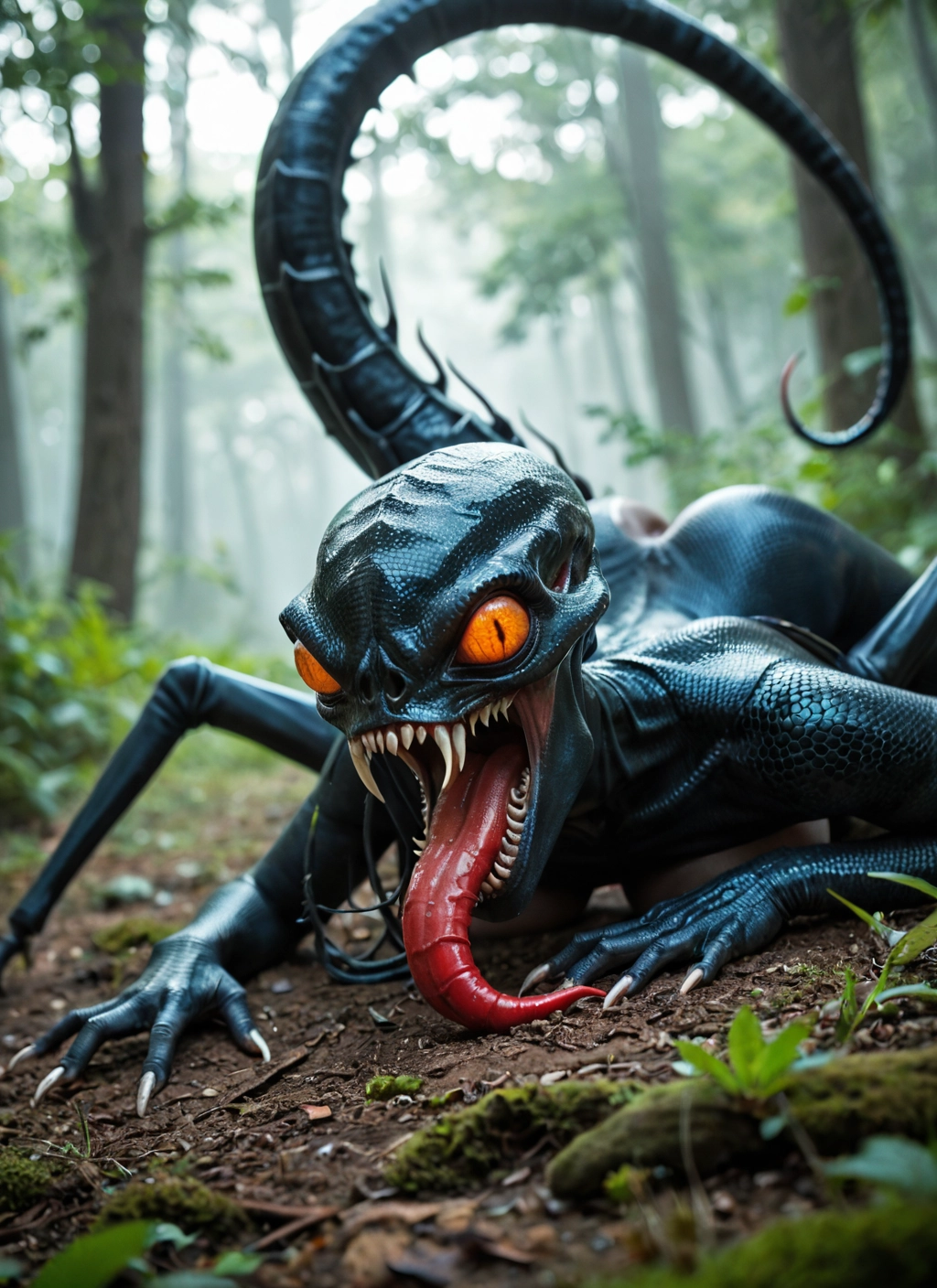 no humans, tongue, nature, forest, solo, teeth · Yamete.gg