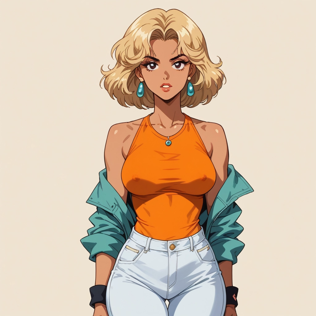 1girl, solo, breasts, jewelry, blonde hair, earrings · Yamete.gg