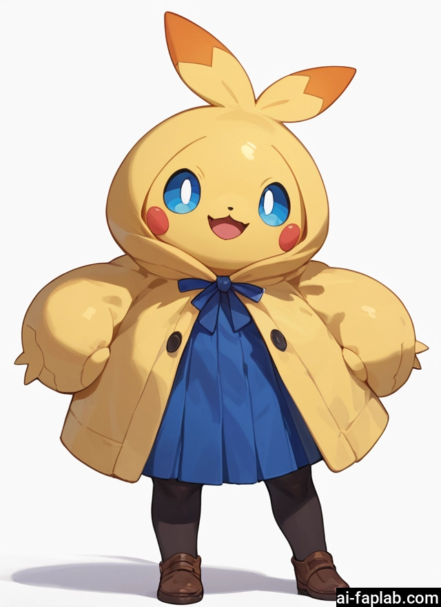 solo, blue eyes, open mouth, smile, standing, full body