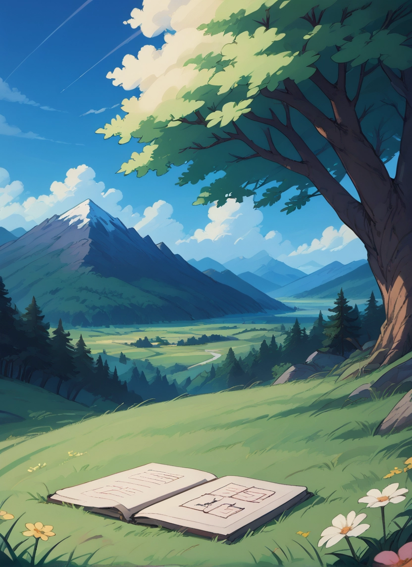 tree, scenery, outdoors, no humans, sky, grass · Yamete.gg