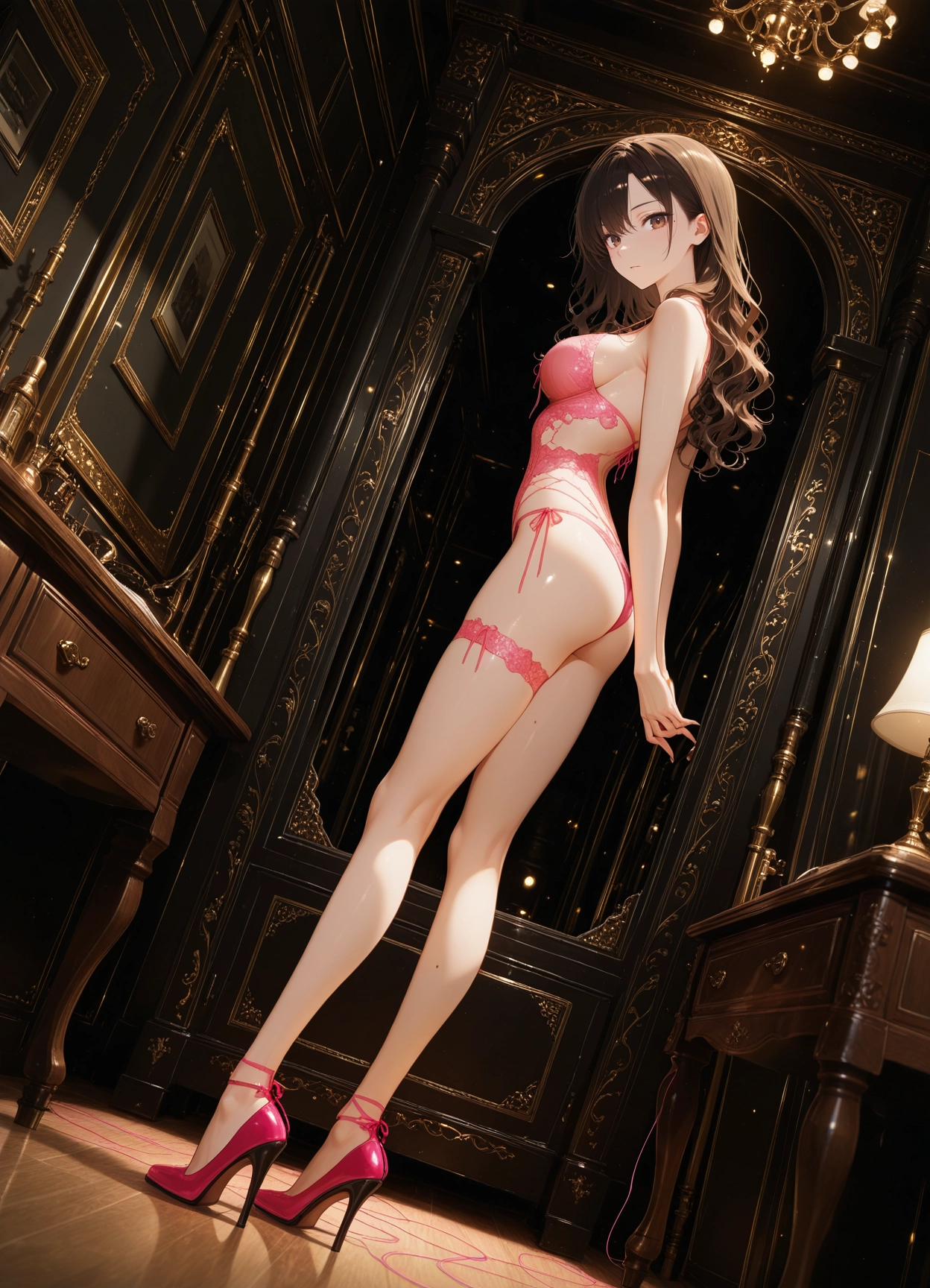 1girl, solo, breasts, looking at viewer, high heels, long hair · Yamete.gg