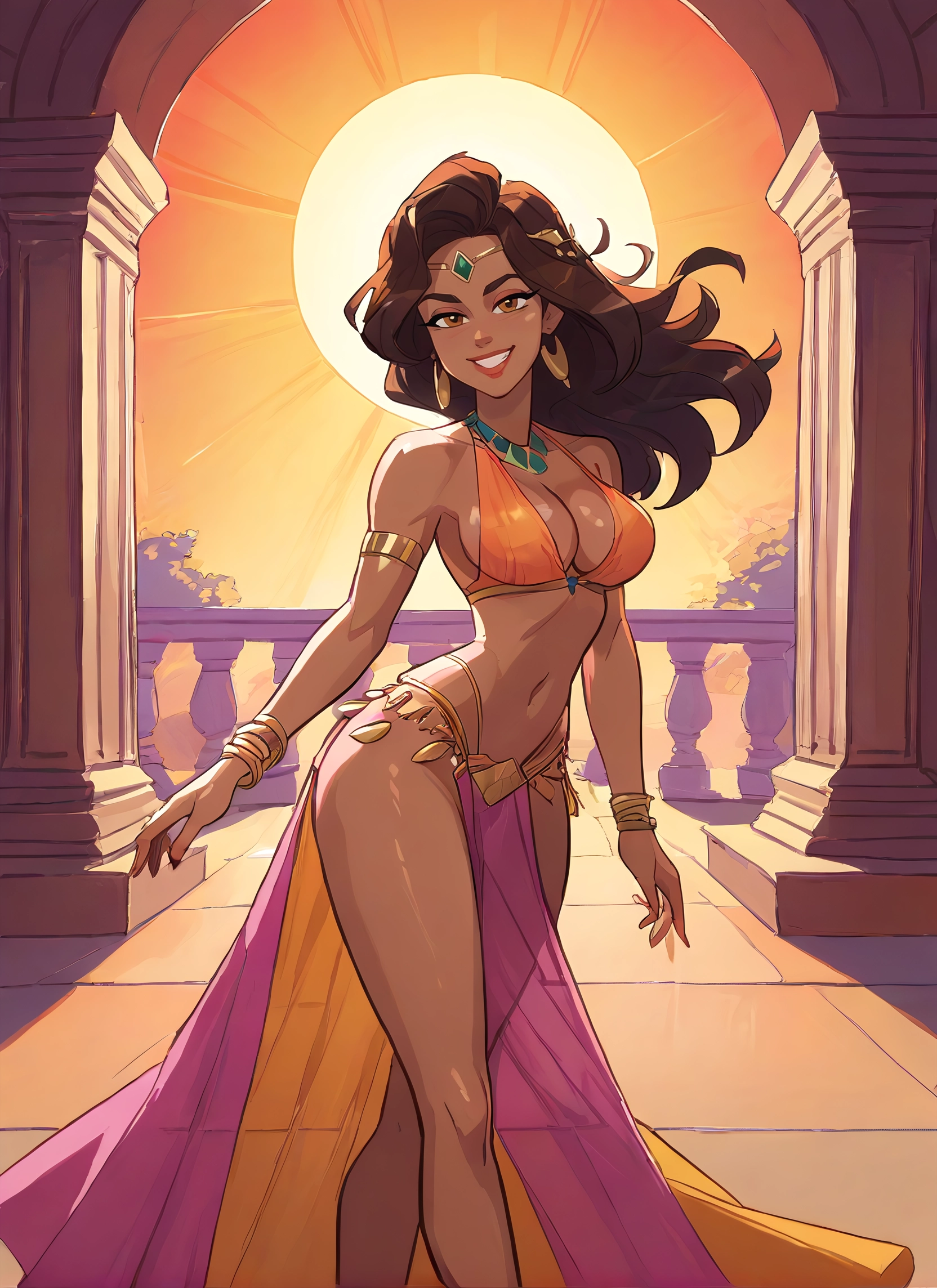 1girl, breasts, jewelry, dark skin, dark-skinned female, solo · Yamete.gg