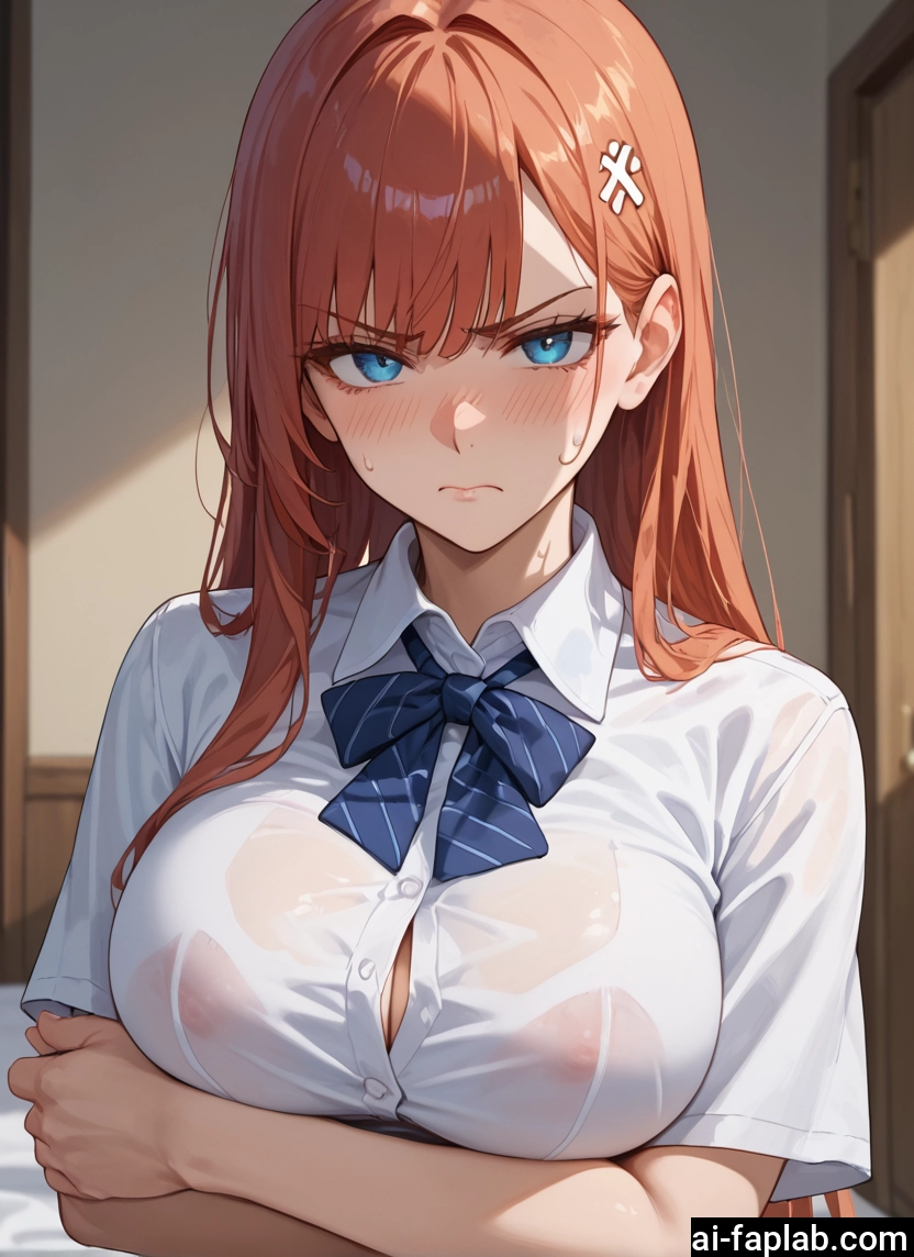 1girl, breasts, long hair, blue eyes, large breasts, blush