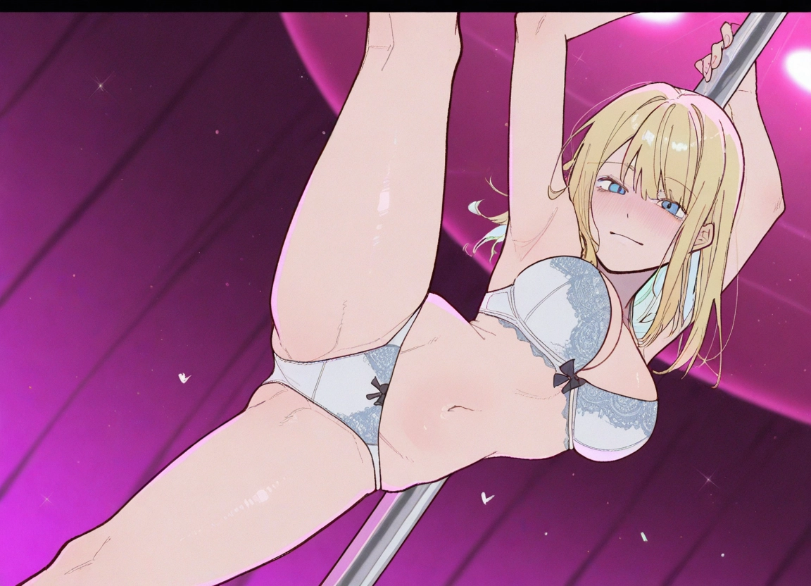1girl, underwear, panties, bra, breasts, blonde hair · Yamete.gg