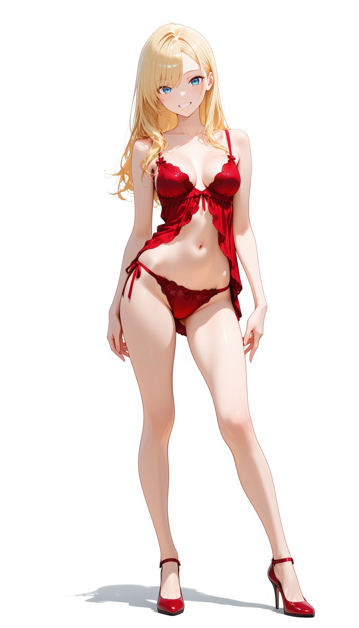 1girl, solo, breasts, underwear, panties, red panties · Yamete.gg