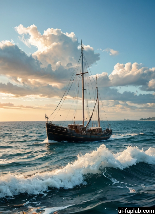 no humans, cloud, sky, watercraft, scenery, ocean