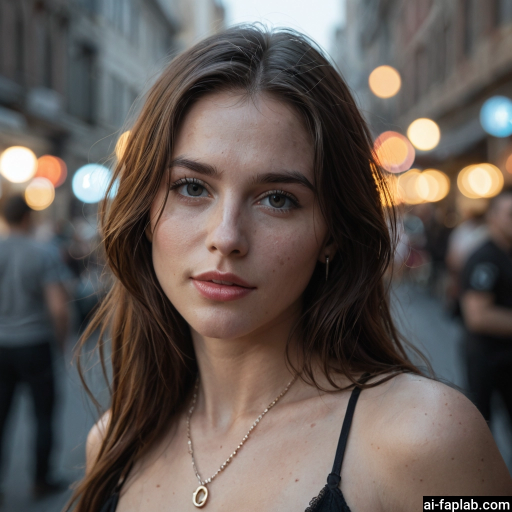 1girl, jewelry, necklace, brown hair, earrings, brown eyes · Yamete.gg