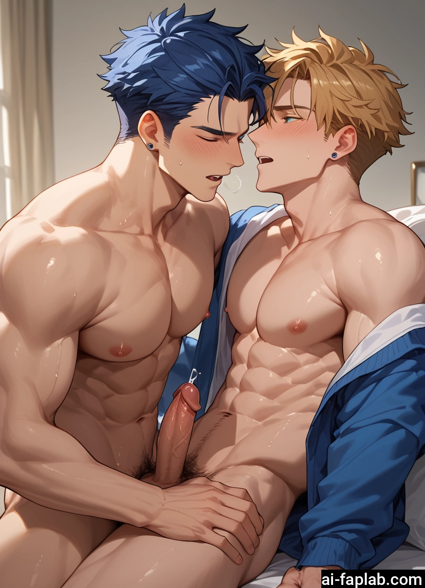 yaoi, bara, multiple boys, penis, 2boys, male focus