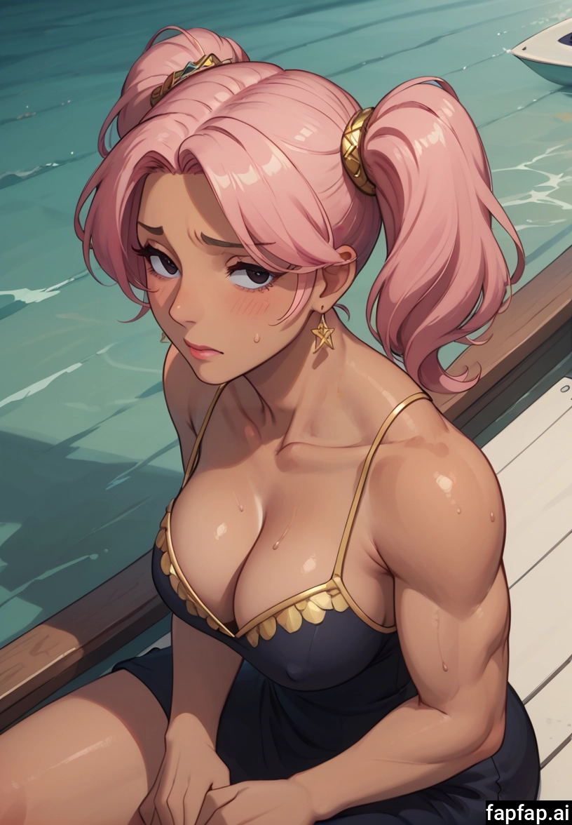 1girl, breasts, solo, pink hair, twintails, cleavage · Yamete.gg