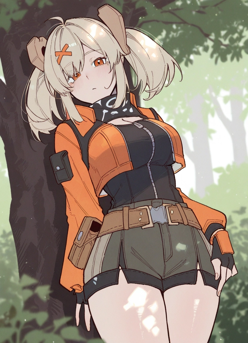 1girl, gloves, solo, breasts, twintails, hair ornament · Yamete.gg