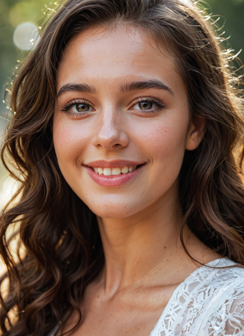 1girl, solo, brown hair, smile, brown eyes, long hair · Yamete.gg