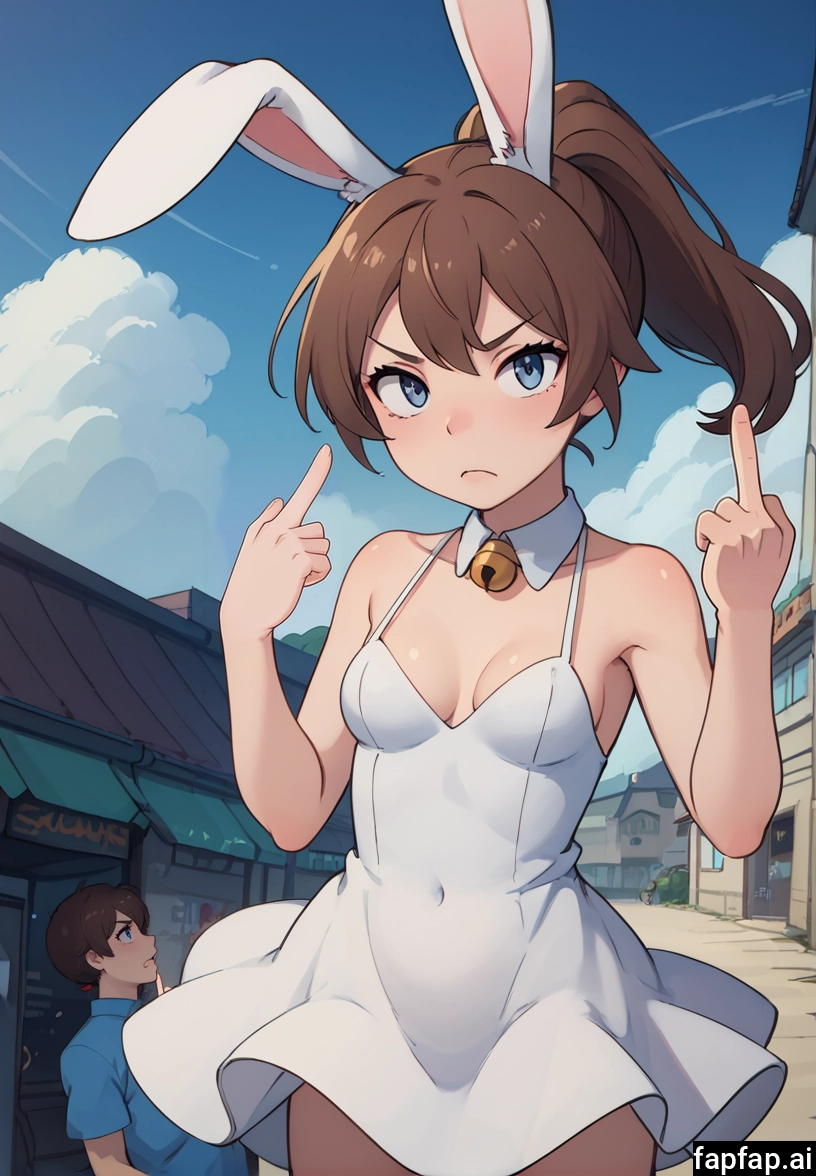 1girl, animal ears, rabbit ears, 1boy, dress, breasts · Yamete.gg