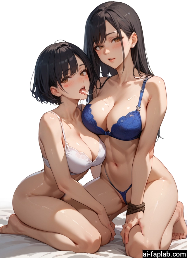 breasts, multiple girls, underwear, 2girls, panties, bra