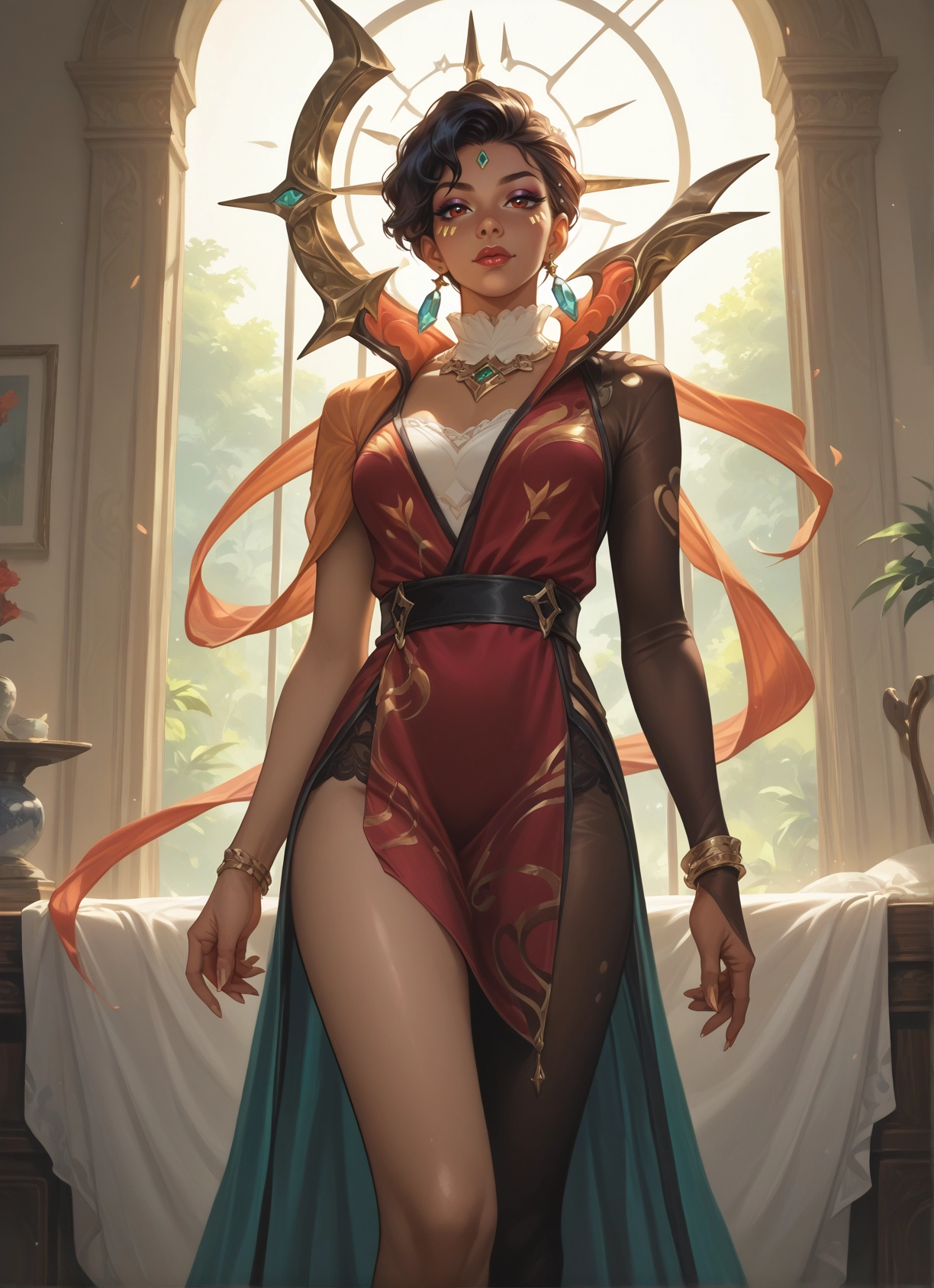 1girl, jewelry, solo, earrings, bracelet, looking at viewer · Yamete.gg