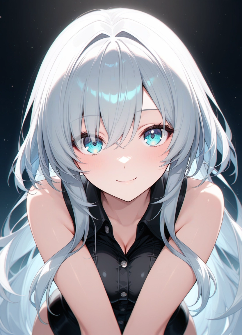 1girl, solo, sleeveless, smile, looking at viewer, breasts · Yamete.gg