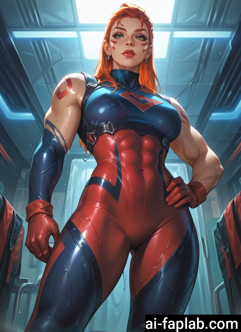 1girl, gloves, jewelry, green eyes, muscular female, bodysuit · Yamete.gg