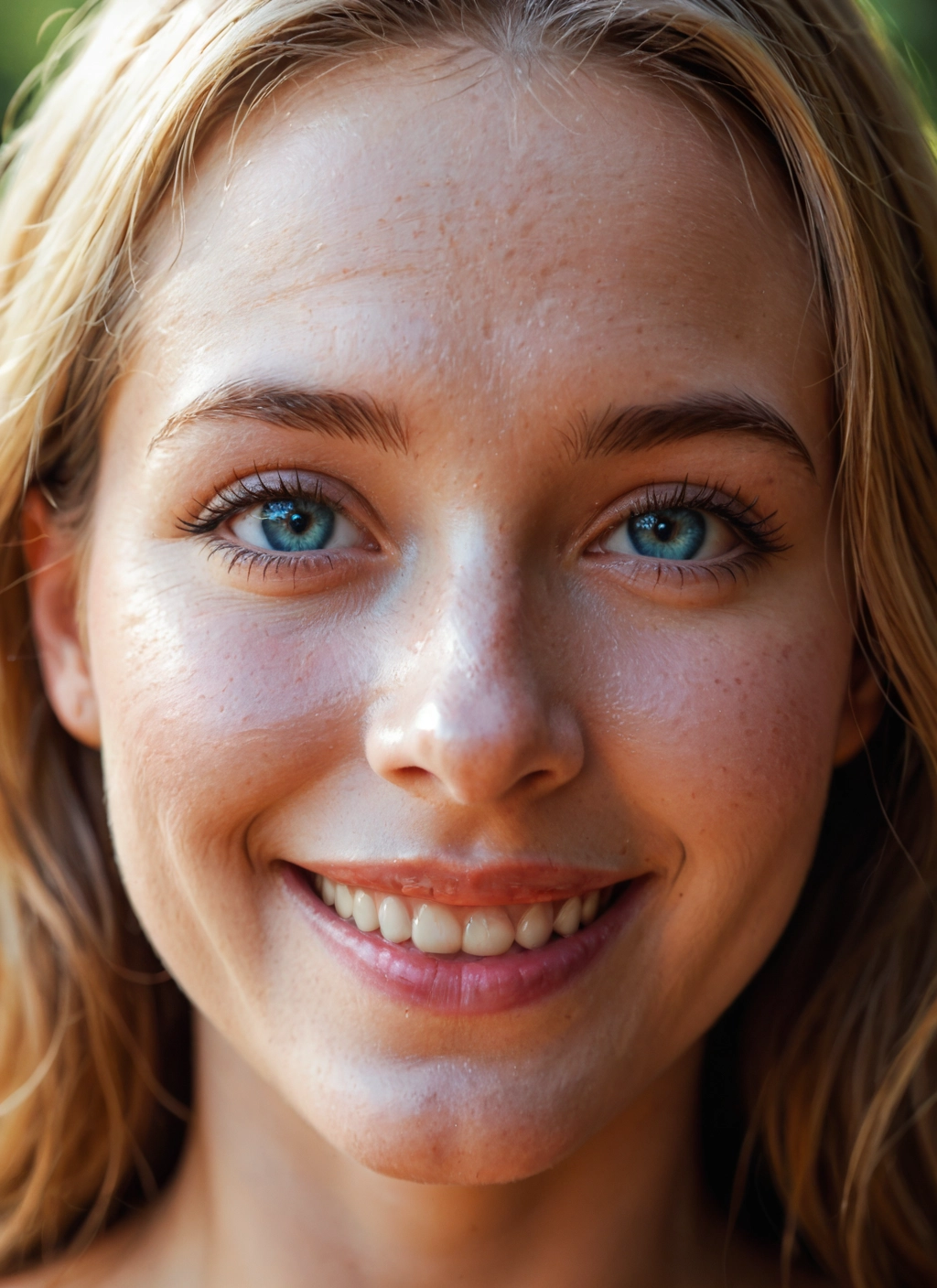solo, 1girl, smile, blonde hair, teeth, looking at viewer · Yamete.gg