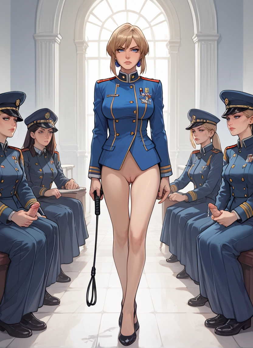 futanari, multiple girls, 4girls, pussy, blue eyes, blonde hair · Yamete.gg