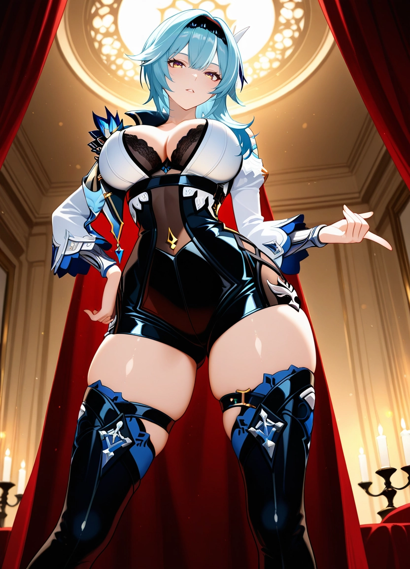 1girl, breasts, eula (genshin impact), solo, large breasts, thighhighs · Yamete.gg
