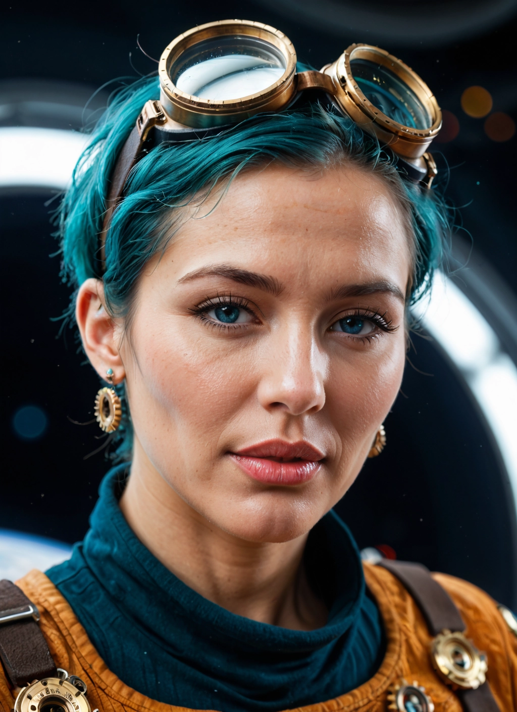 solo, 1girl, goggles, jewelry, earrings, goggles on head · Yamete.gg