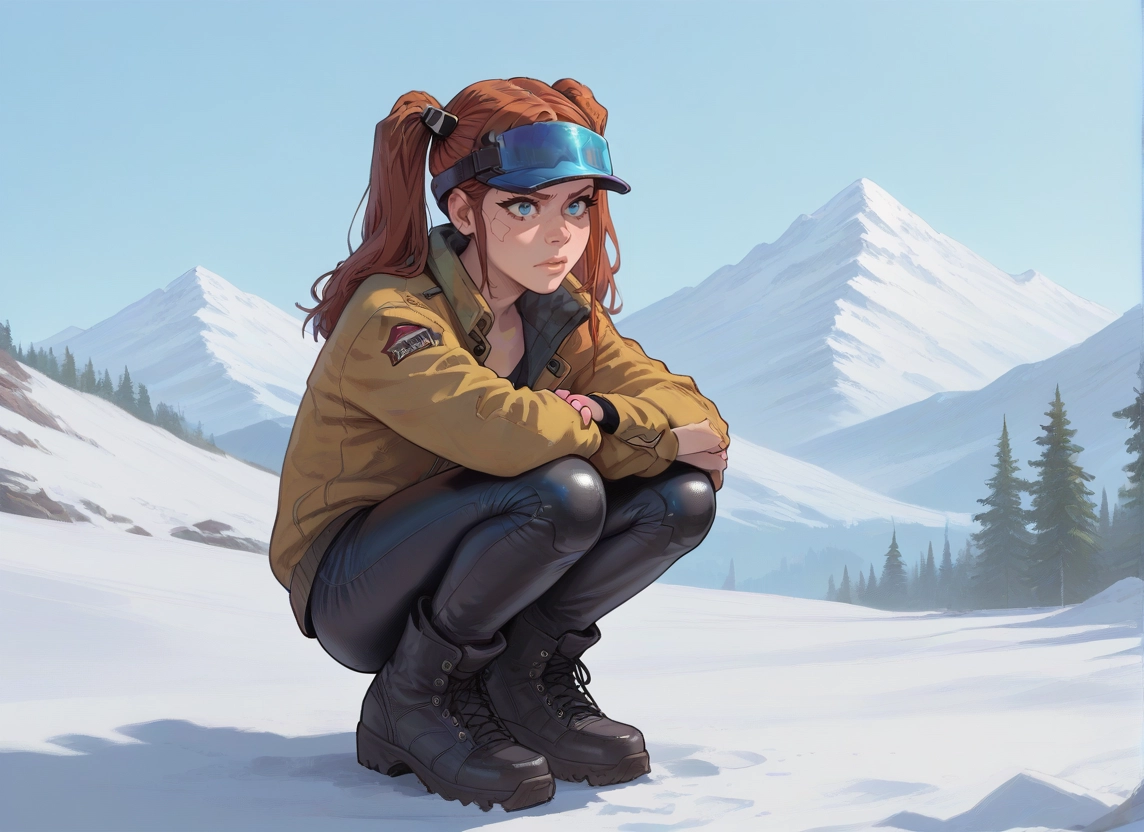 1girl, solo, visor cap, jacket, twintails, outdoors
