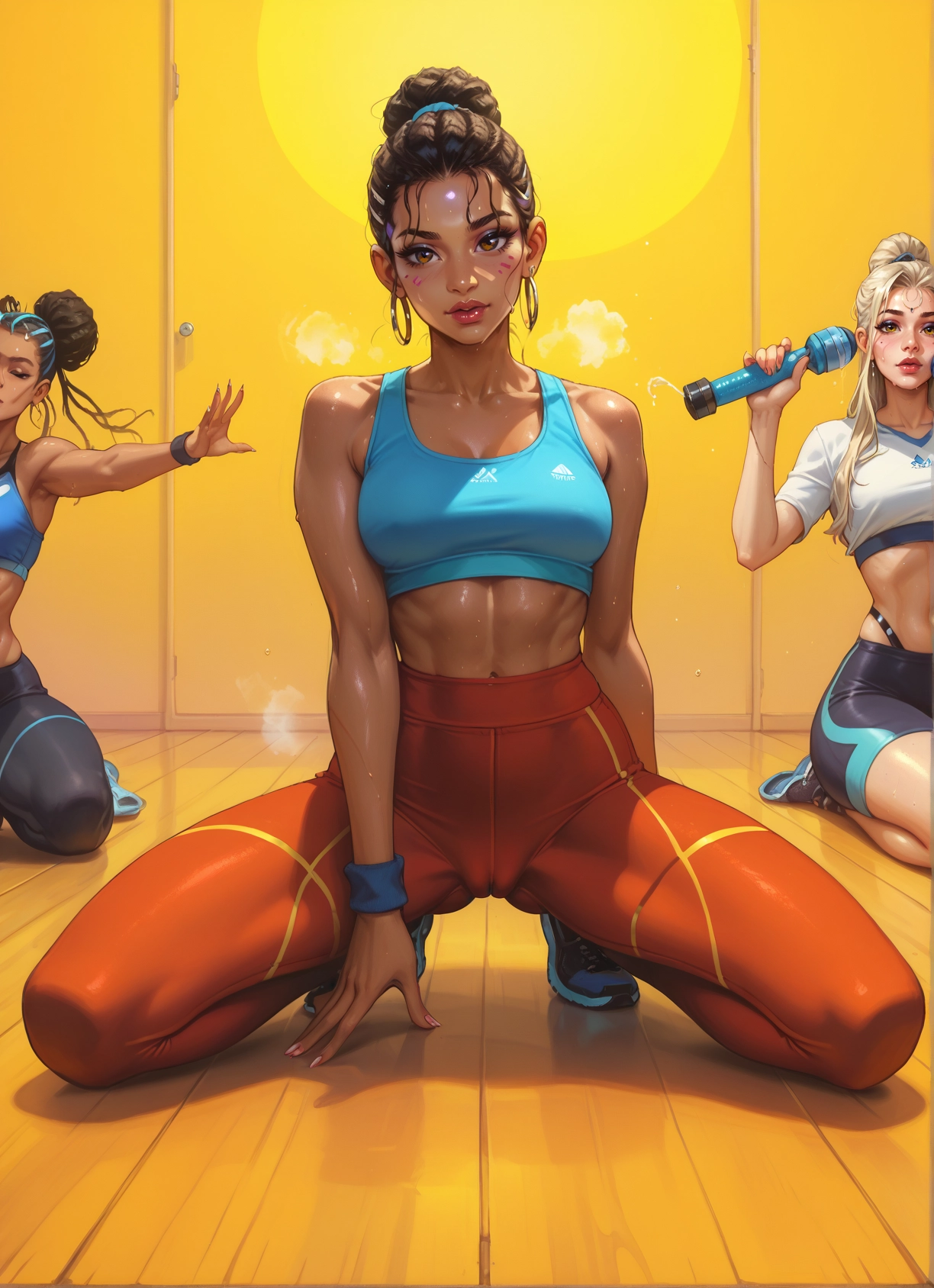 multiple girls, dark skin, dark-skinned female, breasts, 2girls, jewelry · Yamete.gg