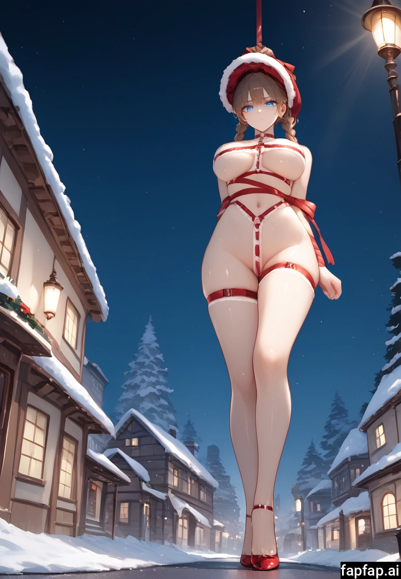1girl, breasts, solo, blue eyes, outdoors, night · Yamete.gg