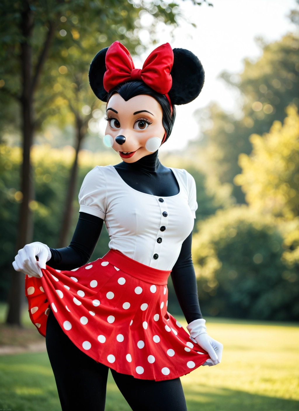 furry, 1girl, solo, skirt, gloves, bow · Yamete.gg