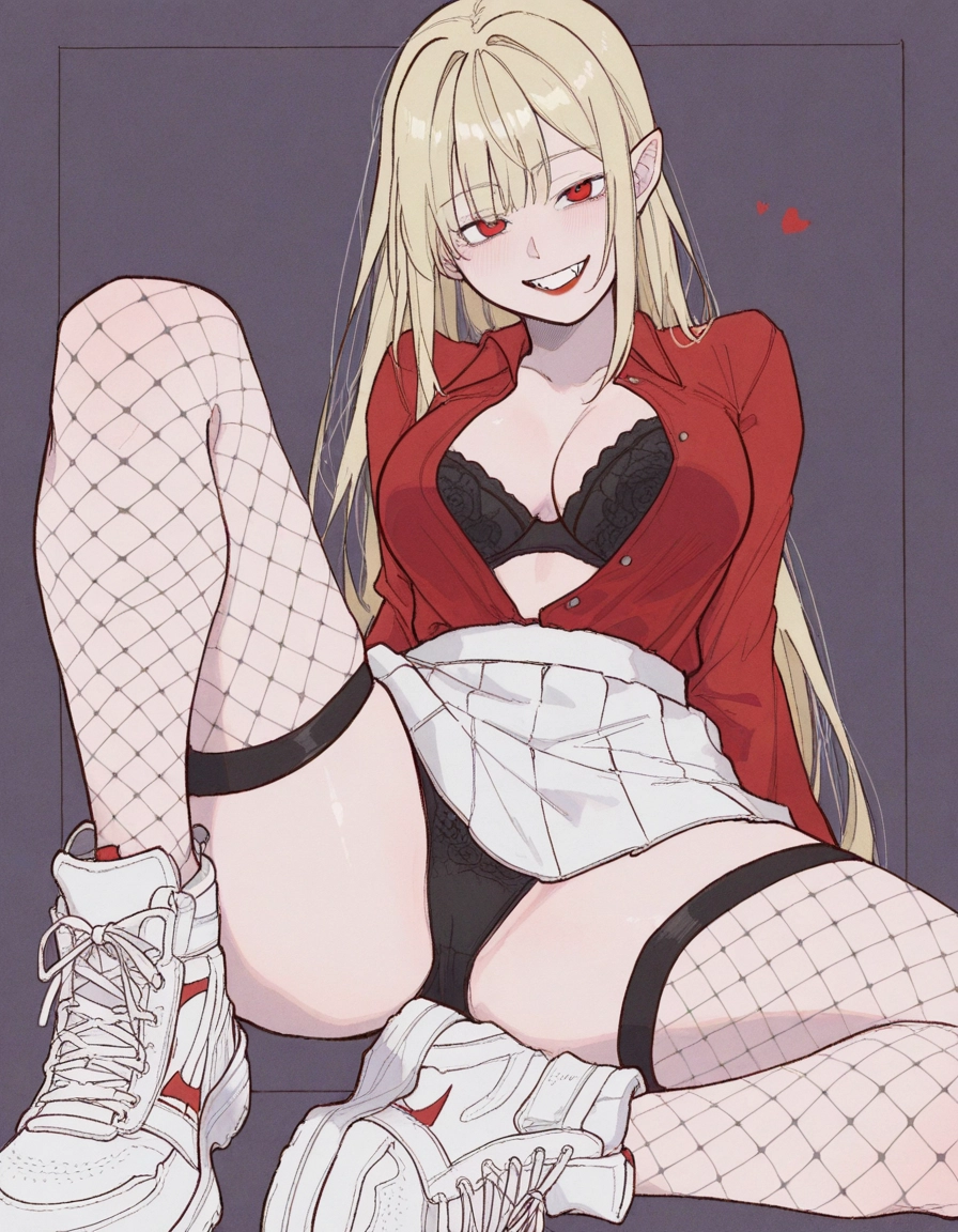 1girl, underwear, breasts, panties, bra, red eyes · Yamete.gg