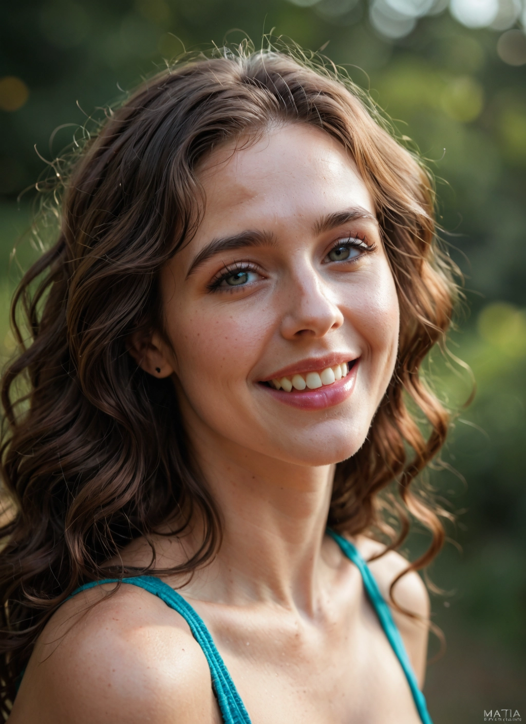 1girl, solo, freckles, smile, looking at viewer, teeth · Yamete.gg